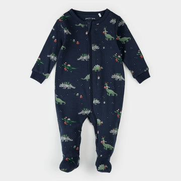 Holiday Dinosaur Zipper Footie