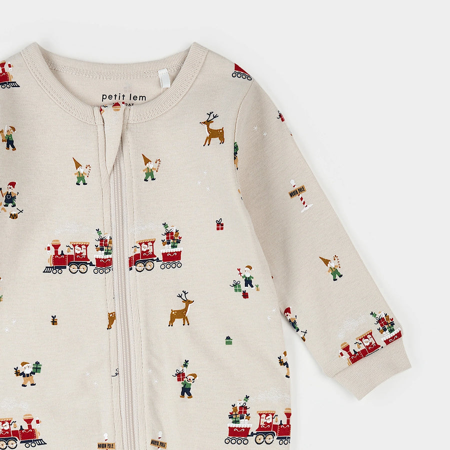 Santa's Workshop Zipper Footie