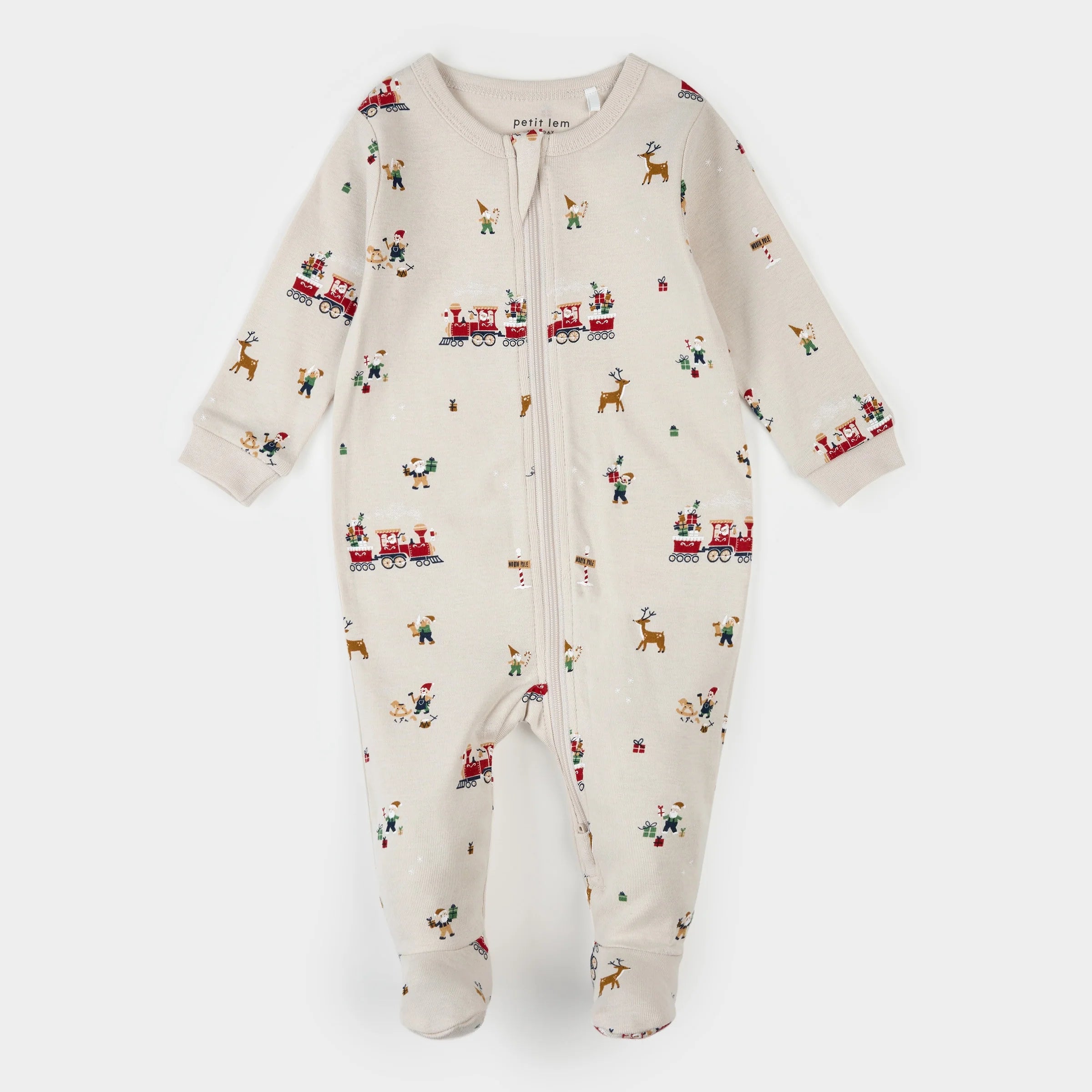 Santa's Workshop Zipper Footie