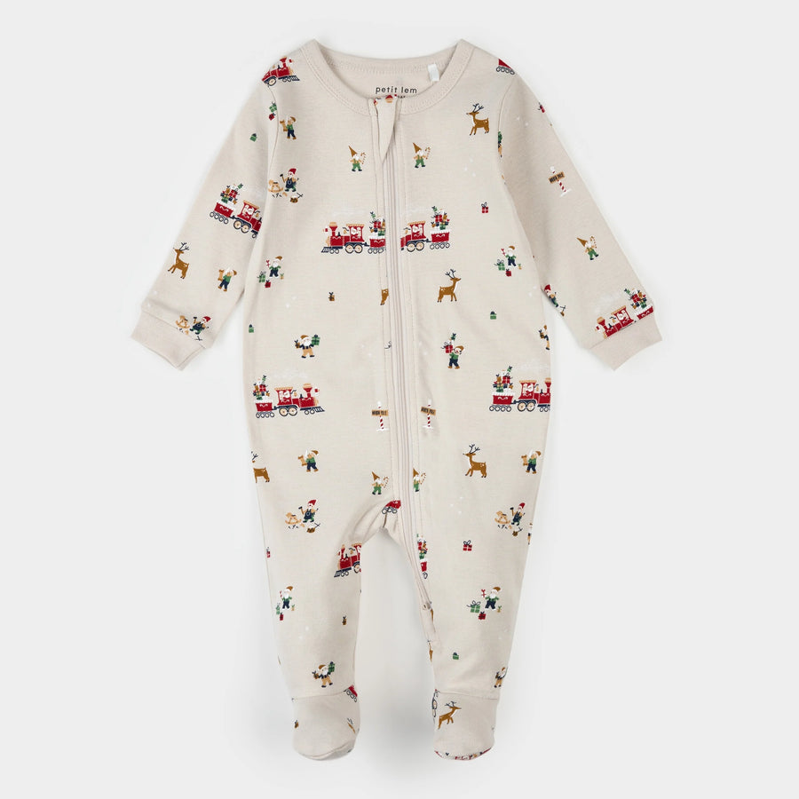 Santa's Workshop Zipper Footie
