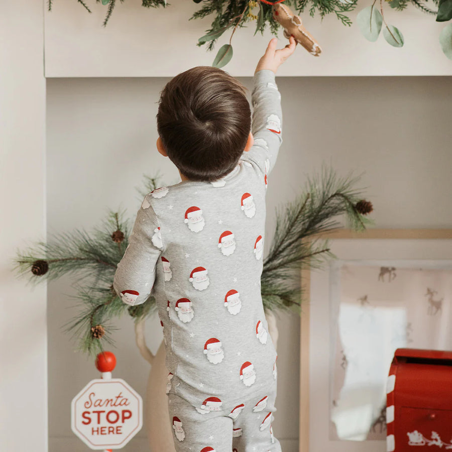 Heather Grey Santa Pajama Set