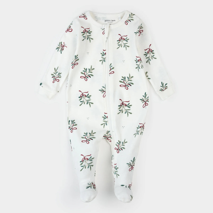 Mistletoe Zipper Footie