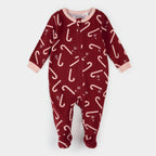 Candy Cane Zipper Footie