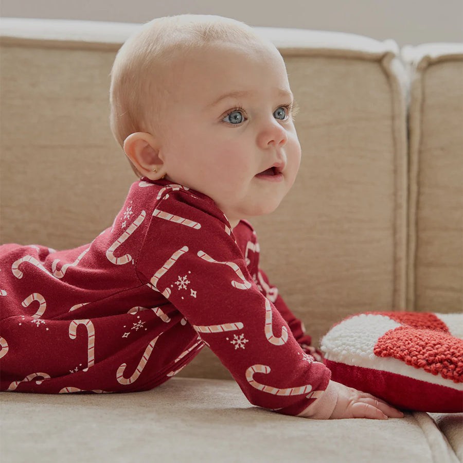 Candy Cane Zipper Footie