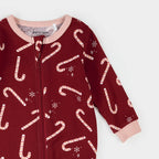 Candy Cane Zipper Footie