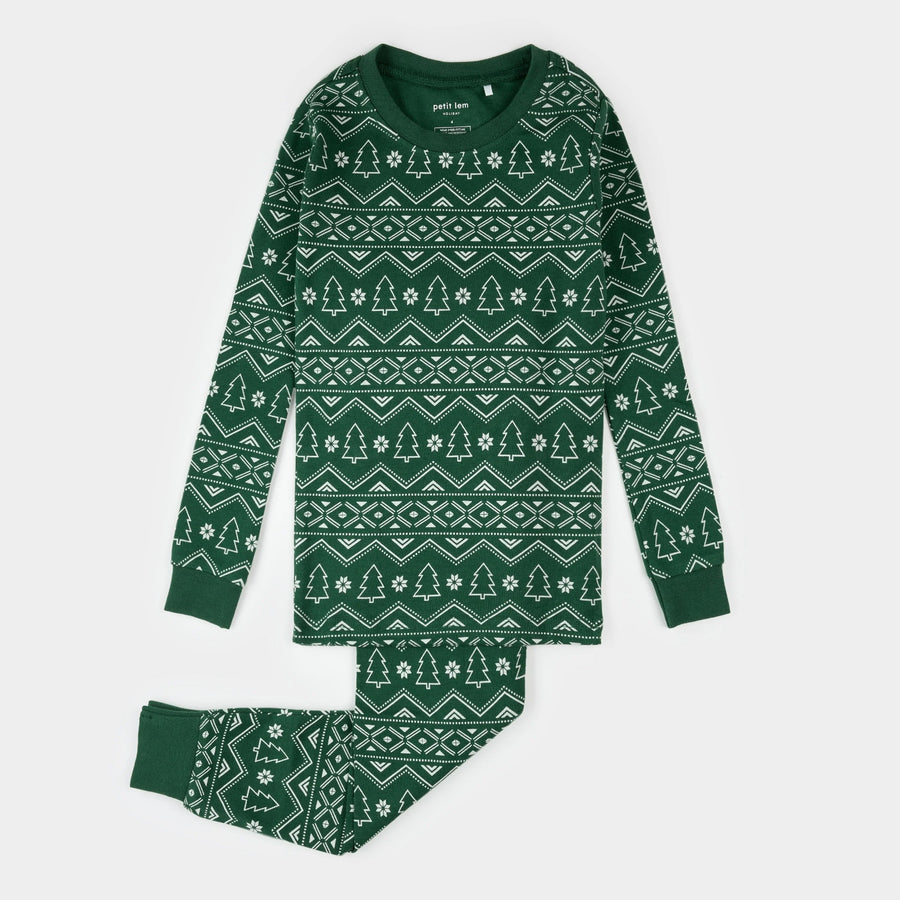 Fair Isle Holiday Trees  Pajama Set