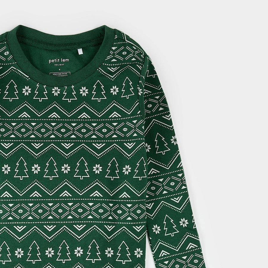 Fair Isle Holiday Trees  Pajama Set