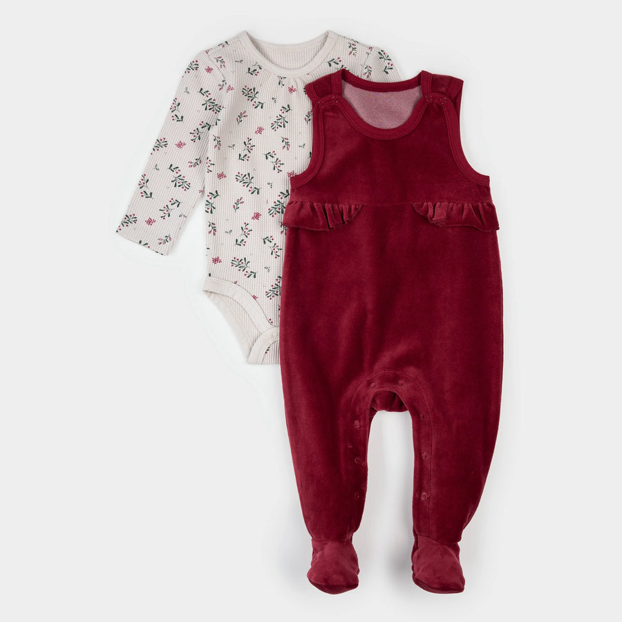 Winterberry Holly Thermal Overall Set