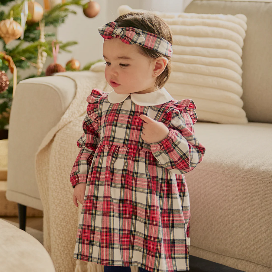 Red Plaid Flannel 3pc Dress Set