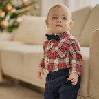 Red Plaid Flannel 3pc Outfit Set