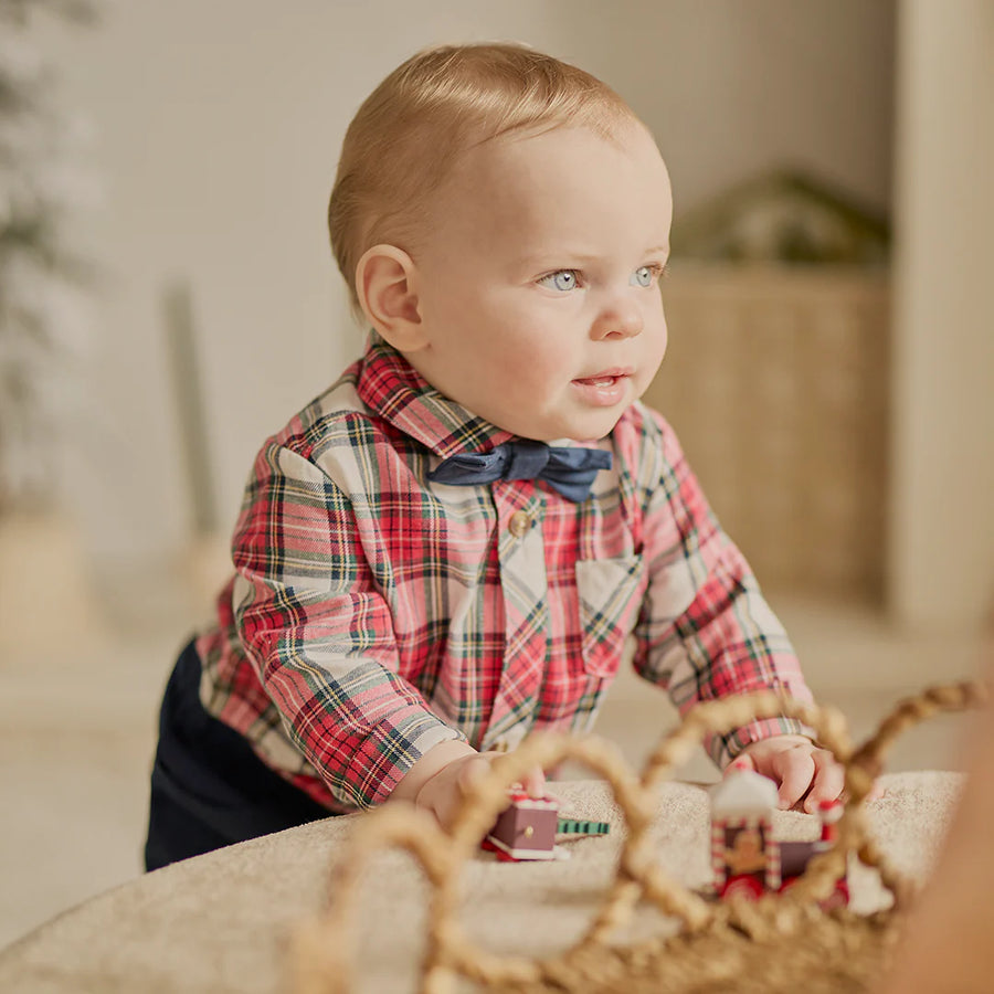 Red Plaid Flannel 3pc Outfit Set