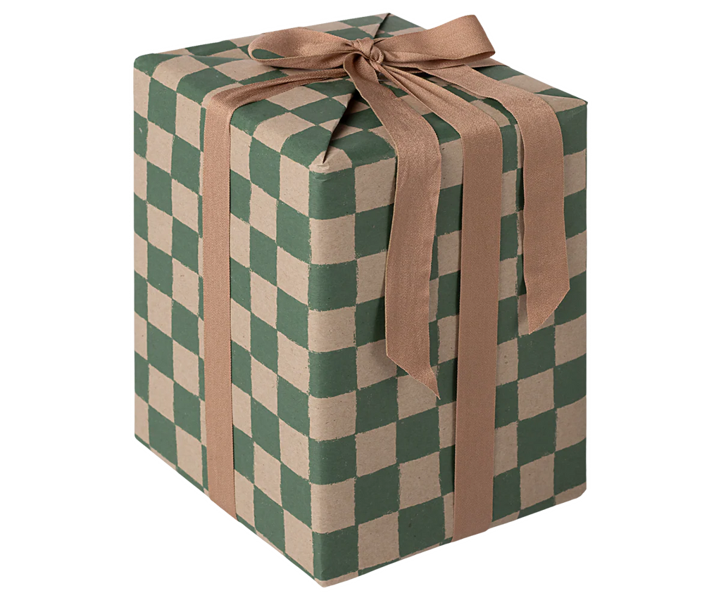 Green Checker Gift Wrap