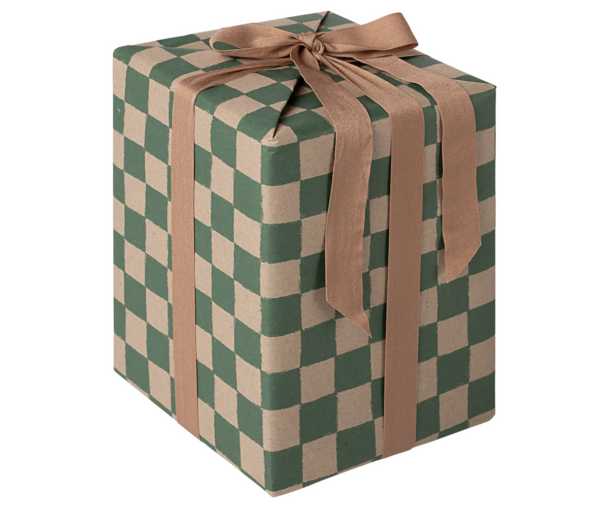 Green Checker Gift Wrap