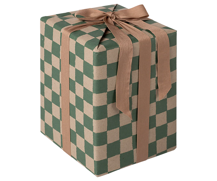 Green Checker Gift Wrap