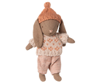 Brown Micro Winter Bunny - Rose