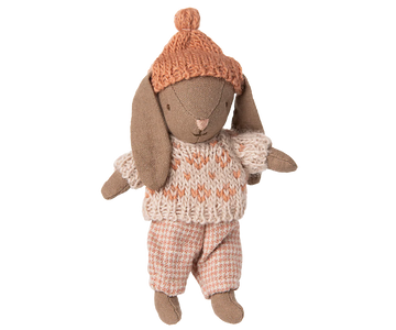 Brown Micro Winter Bunny - Rose