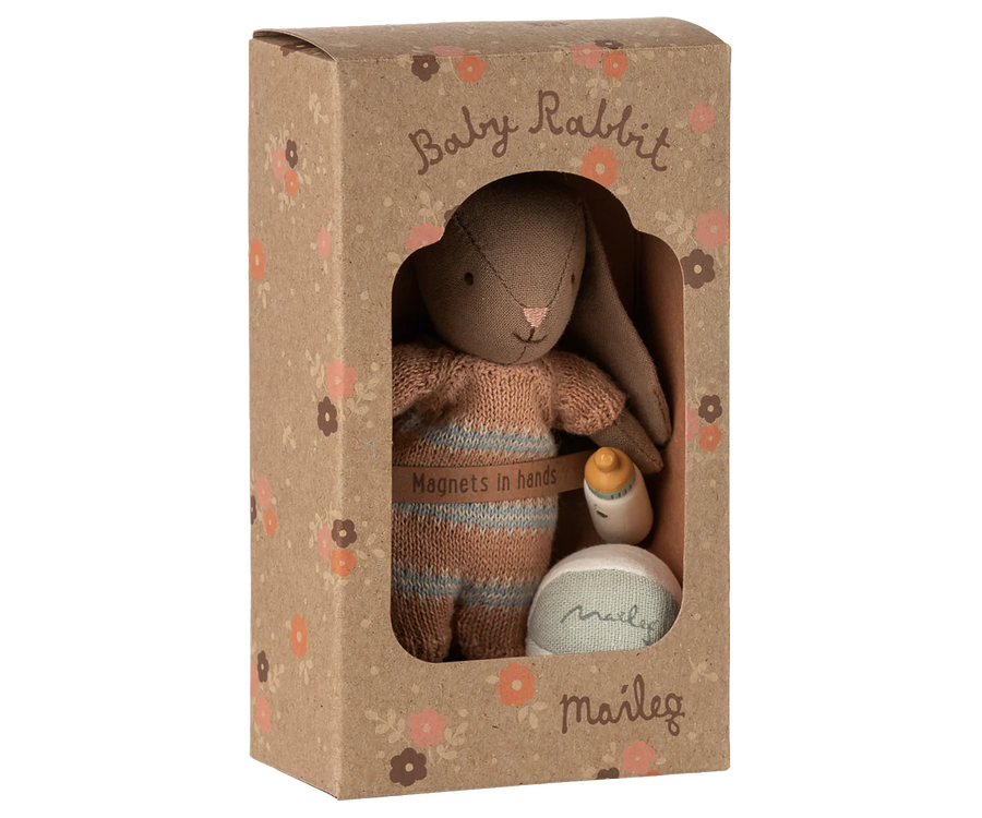 Brown Micro Bunny Set - Dusty Rose