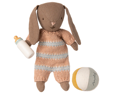 Brown Micro Bunny Set - Dusty Rose