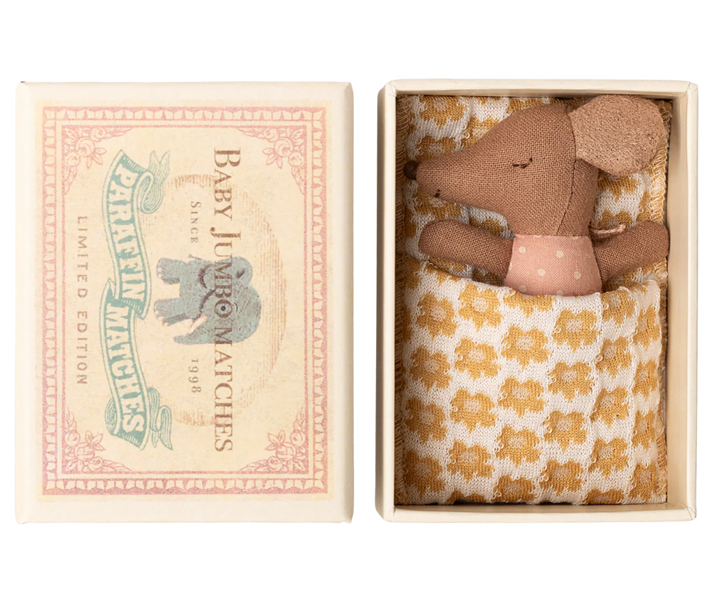 Rose Sleepy/Wakey Baby Mouse in Matchbox