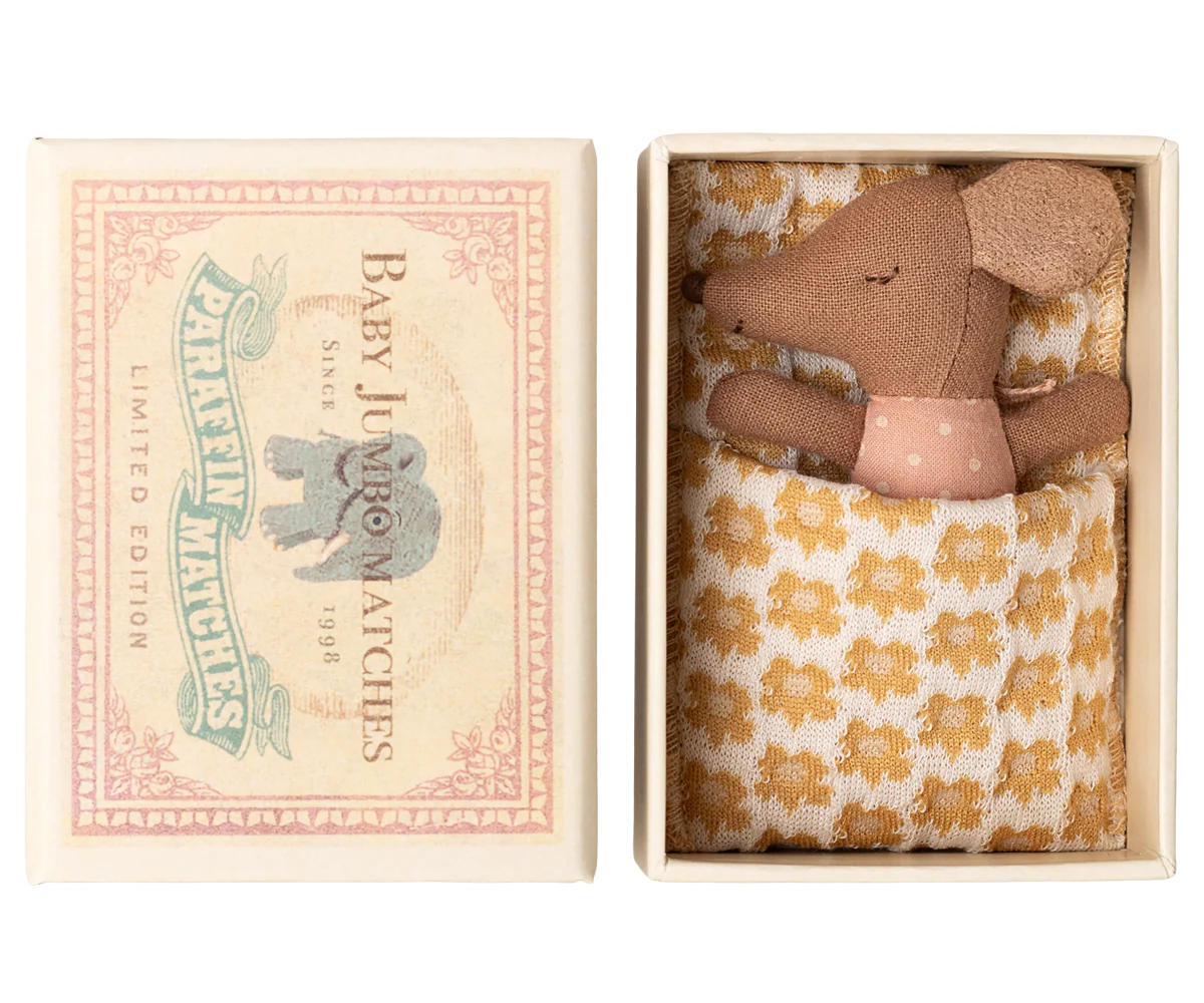 Rose Sleepy/Wakey Baby Mouse in Matchbox