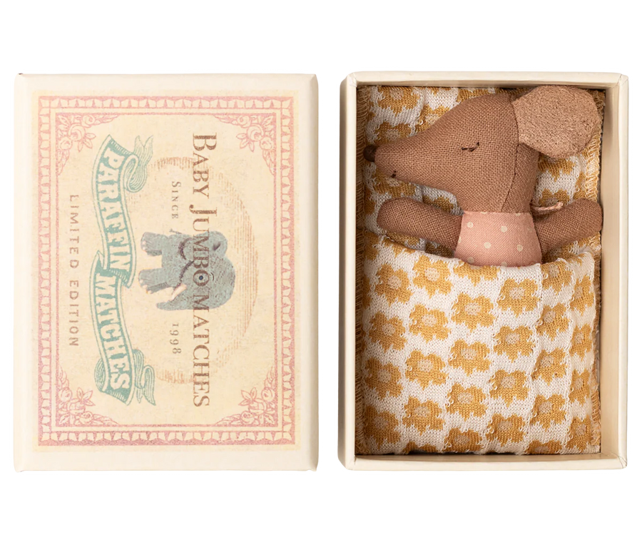 Rose Sleepy/Wakey Baby Mouse in Matchbox