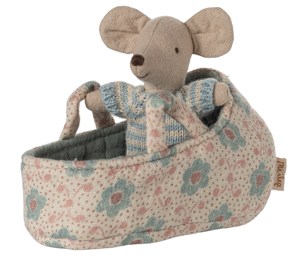 Blue Baby Mouse in Carrier