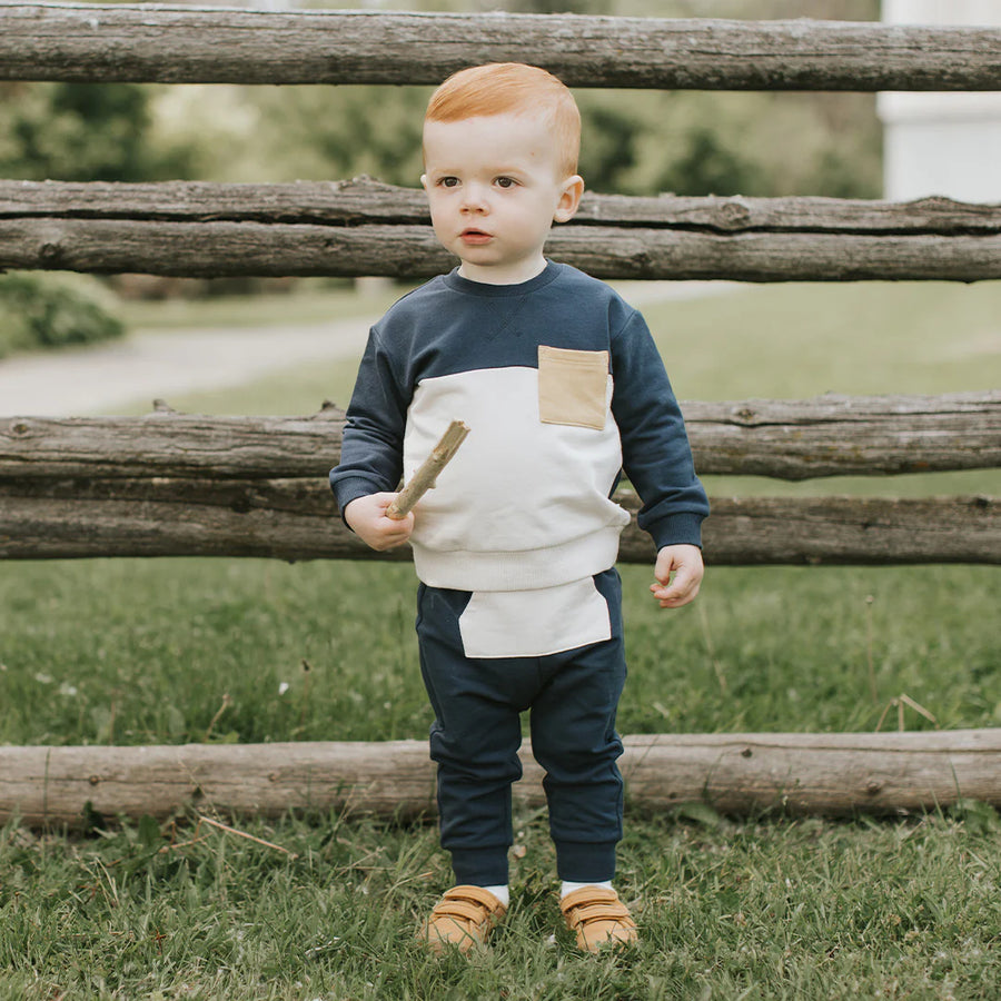 Color Block Blue Outfit Set