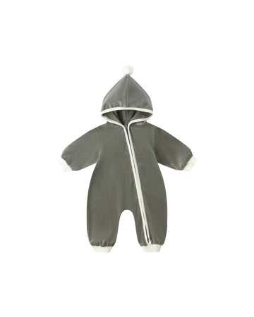 Forest Velour Zipper Jumpsuit