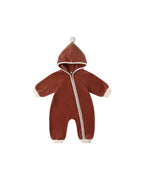 Cranberry Velour Zipper Jumpsuit