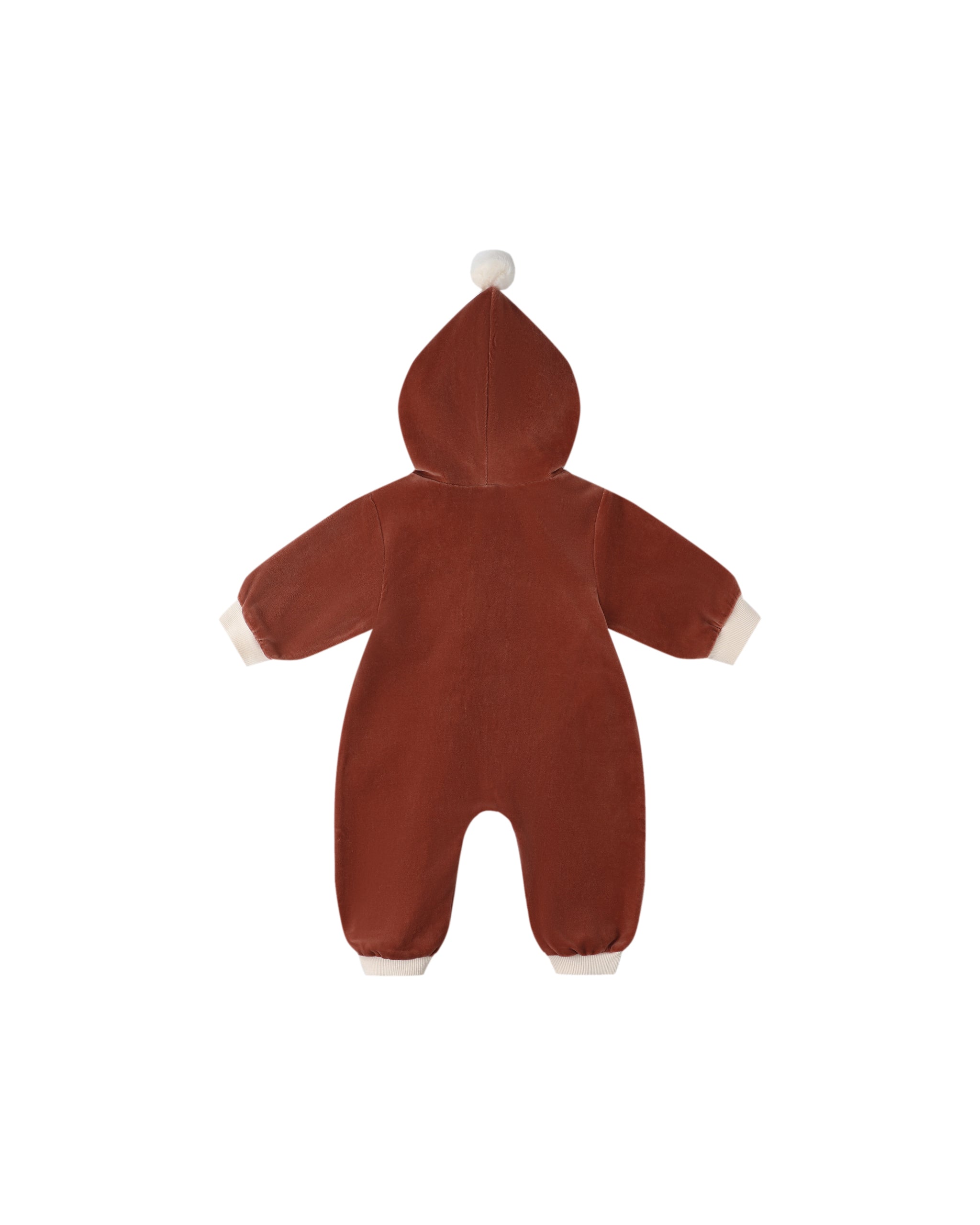 Cranberry Velour Zipper Jumpsuit