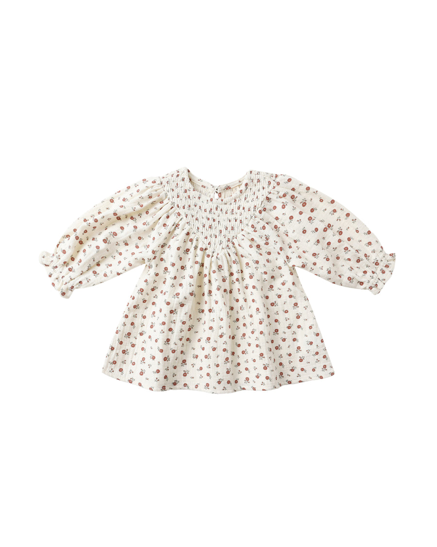 Winter Ditsy Smocked Dress