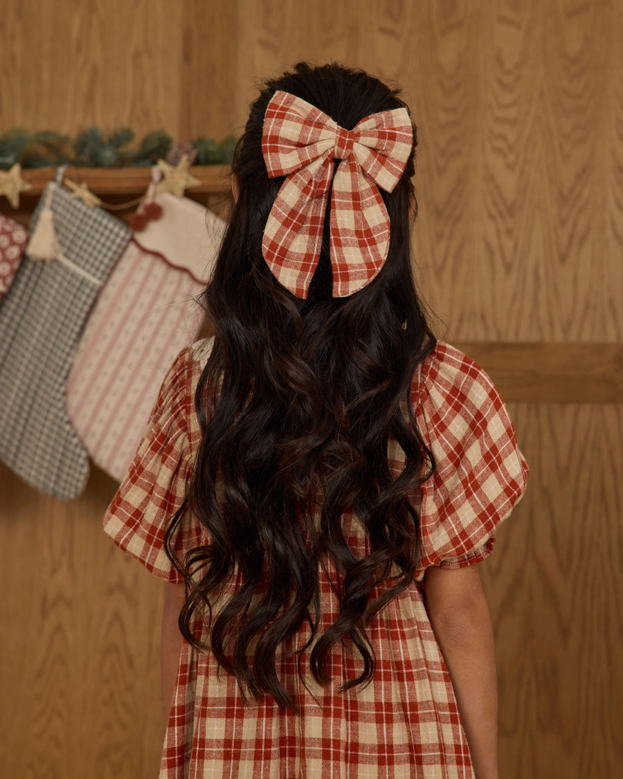 Red Plaid Oversized Bow
