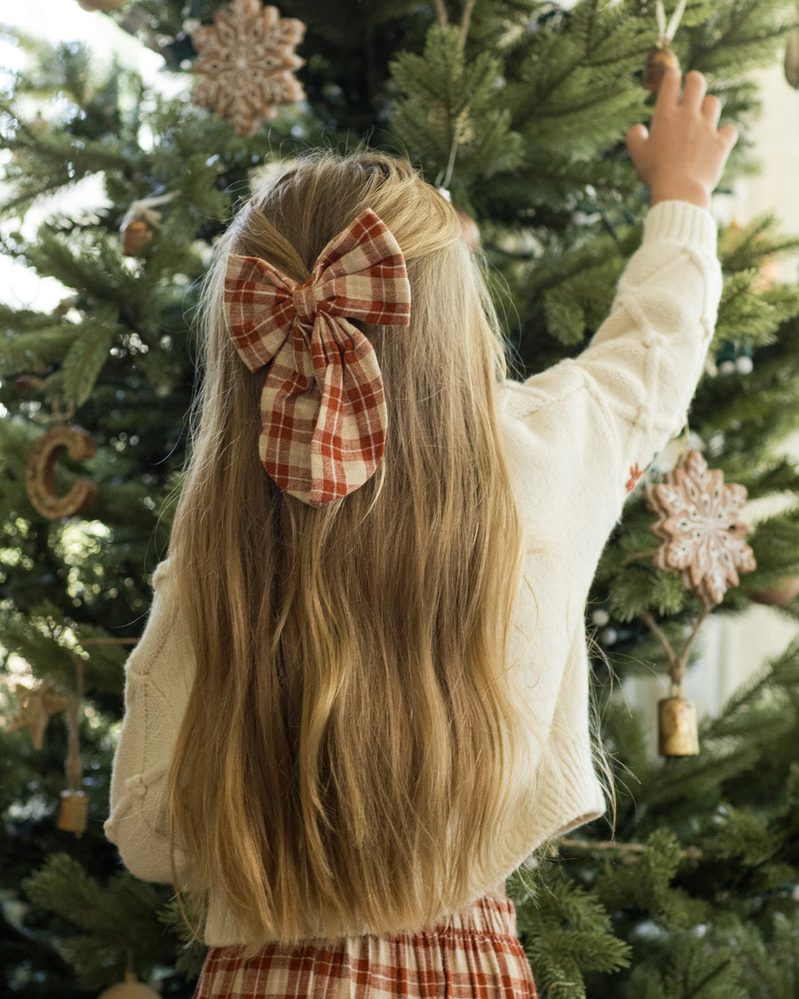 Red Plaid Oversized Bow