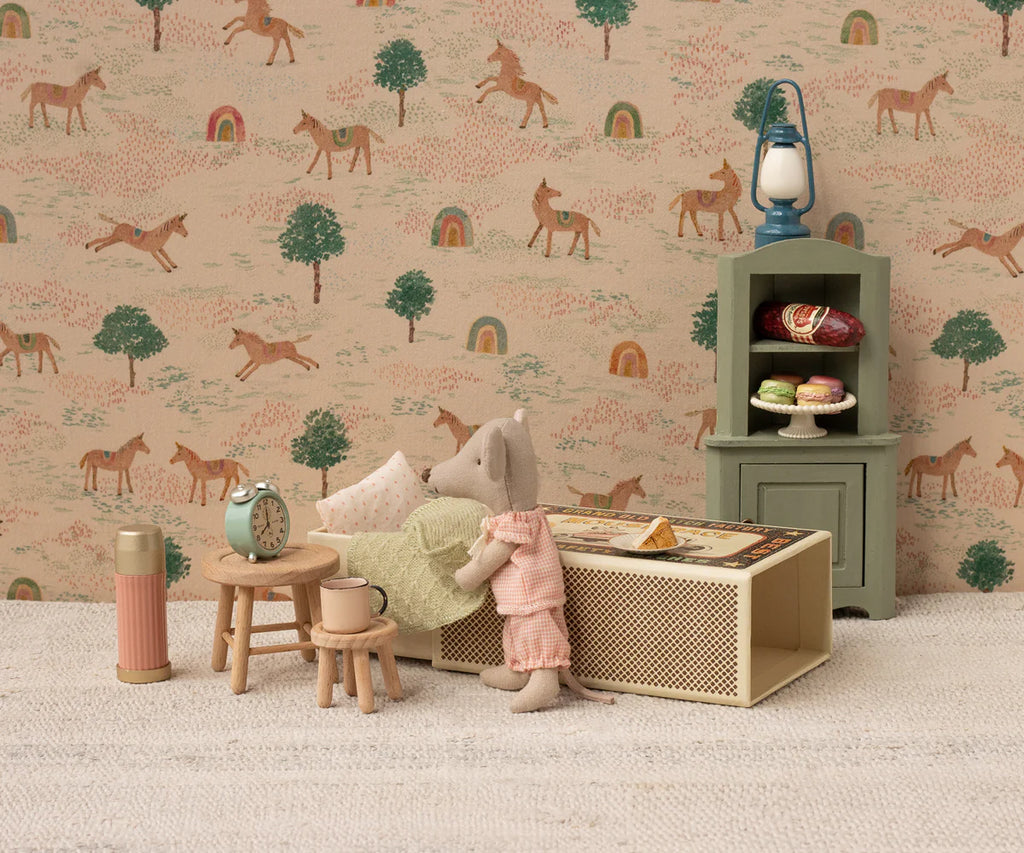 Little Sister Gingham Mouse in Matchbox