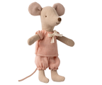 Little Sister Gingham Mouse in Matchbox