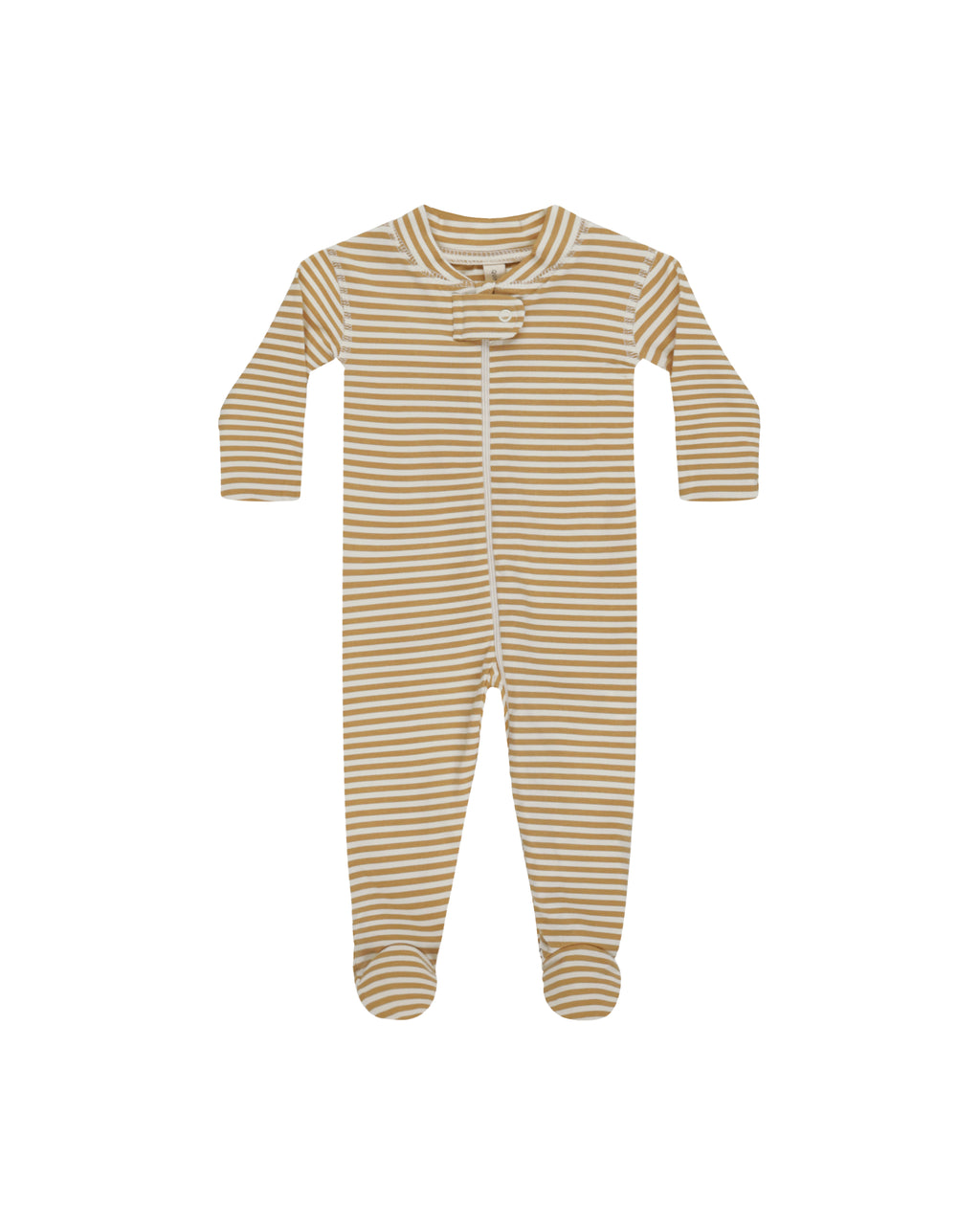 Honey Stripe Long Sleeve Zipper Footie