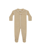 Honey Stripe Long Sleeve Zipper Footie
