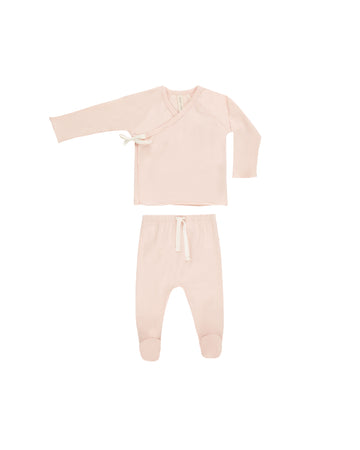 Petal Wrap Top + Footed Pant Set