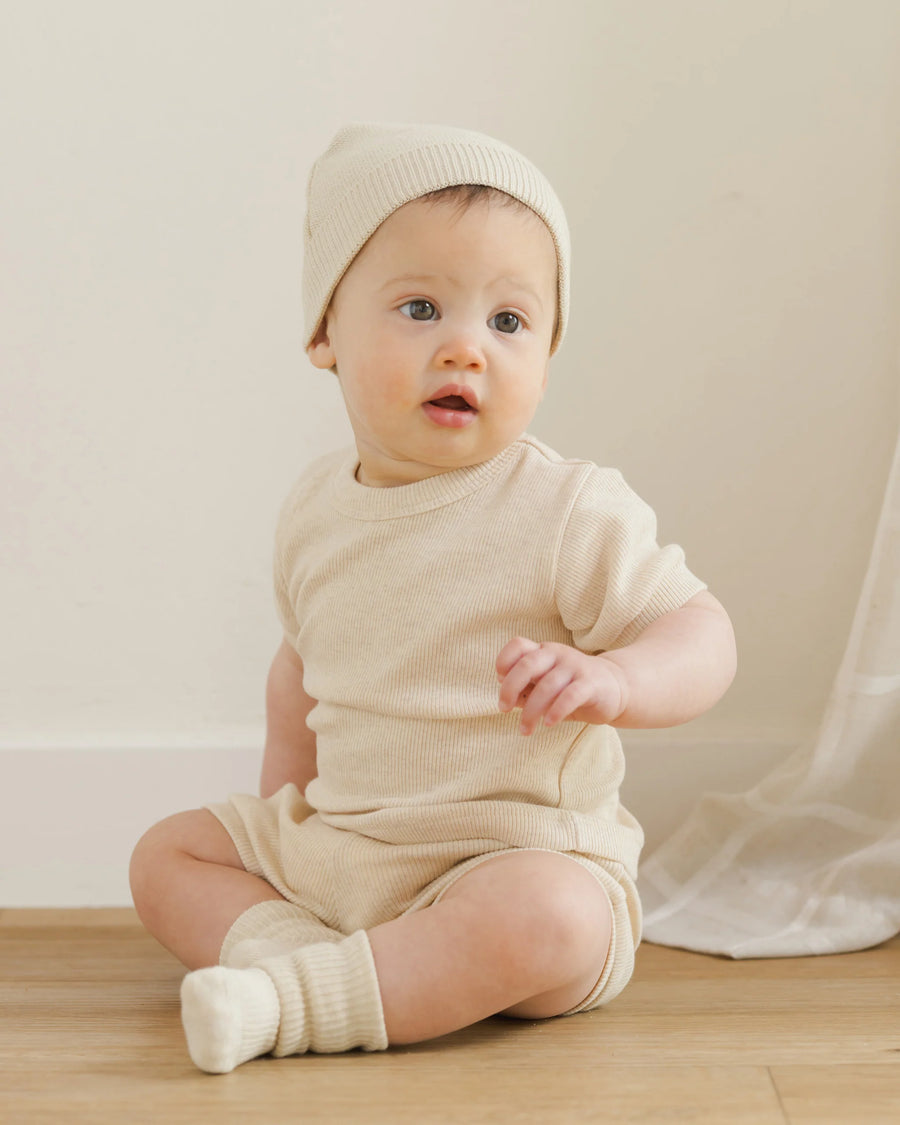 Heathered Natural Baby Beanie