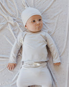 Fog Wrap Top + Footed Pant Set