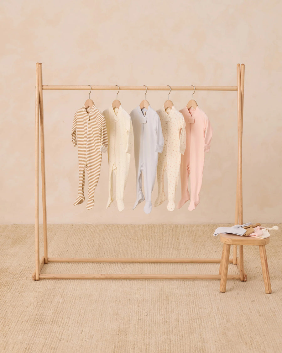 Honey Stripe Long Sleeve Zipper Footie