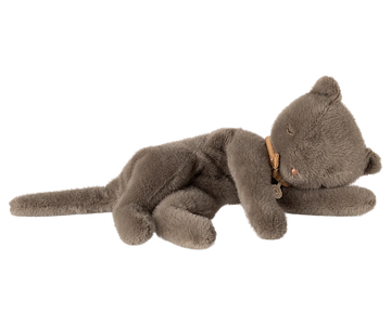 Grey Medium Sleeping Plush Kitten