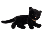 Black Medium Sleeping Plush Kitten