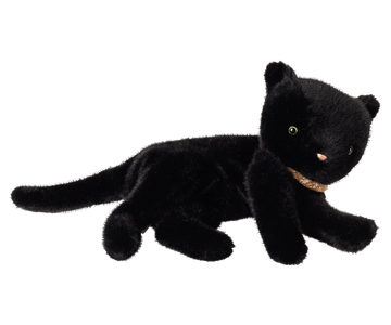Black Medium Sleeping Plush Kitten