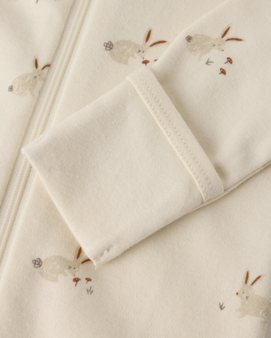 Bunnies Long Sleeve Zipper Footie