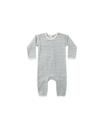 Steel Blue Micro Stripe Ribbed Jumpsuit