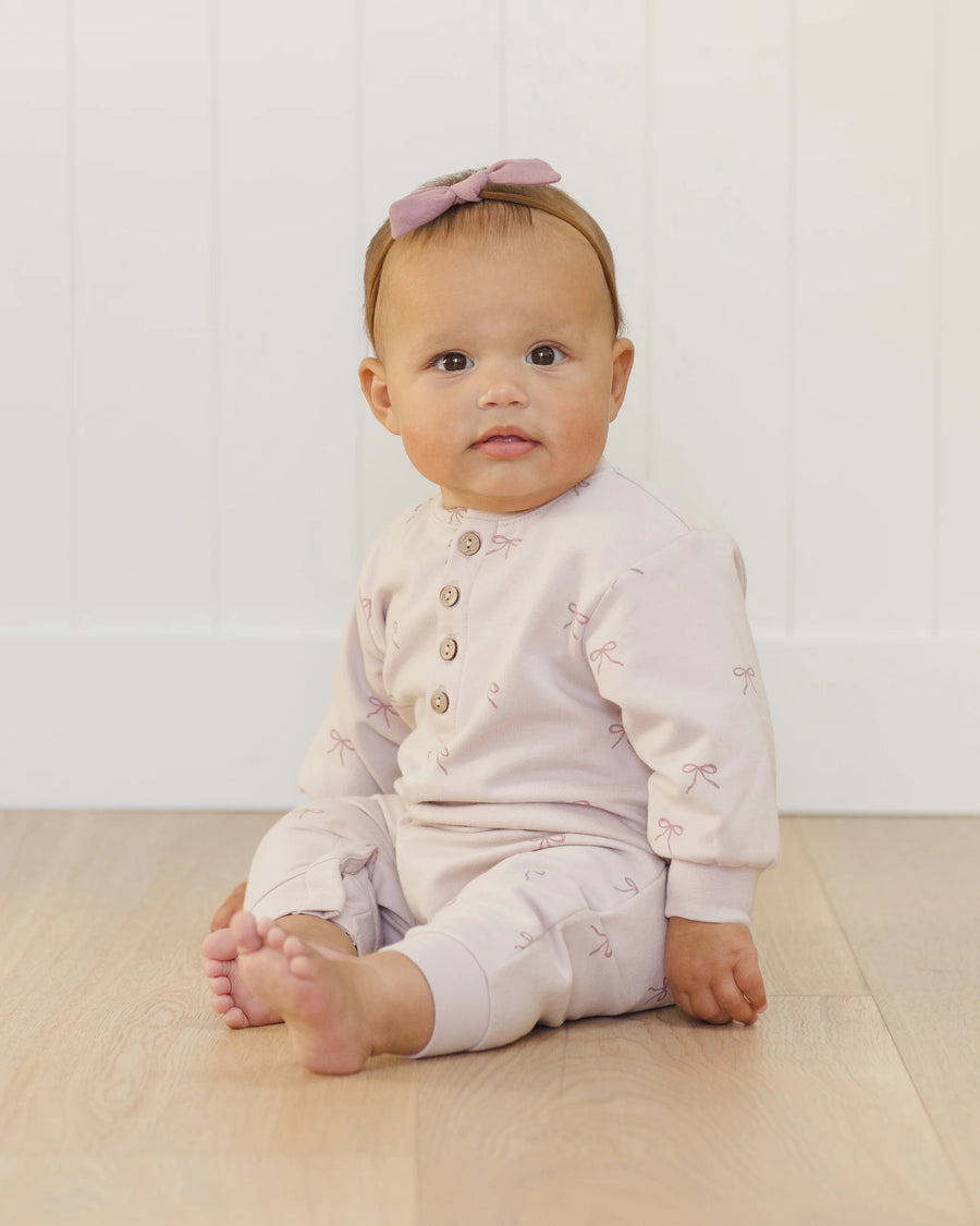 Bows Relaxed Fleece Jumpsuit