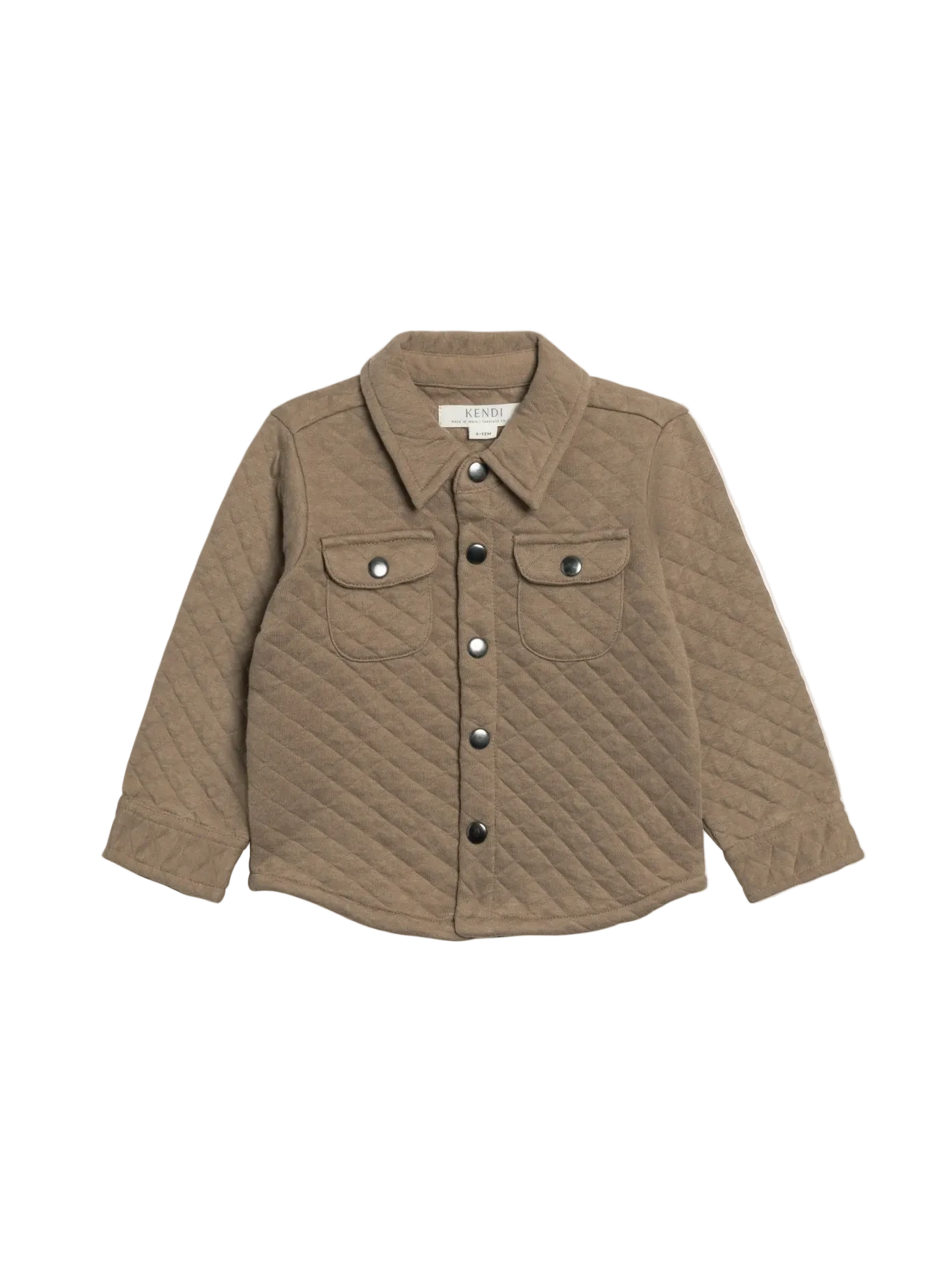 Taupe Liam Quilted Jacquard Collared Shirt