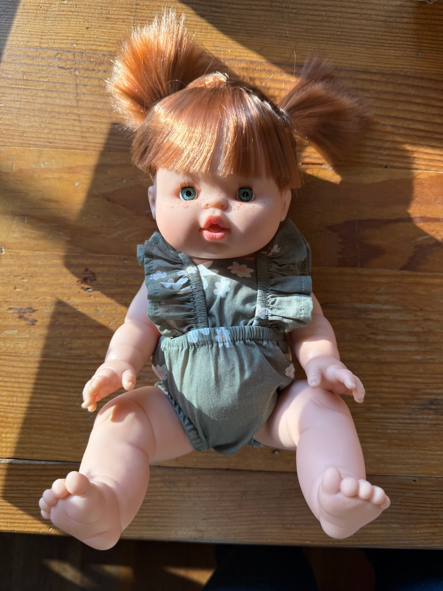Gabrielle Baby Doll in Green Floral Romper (34 cm)