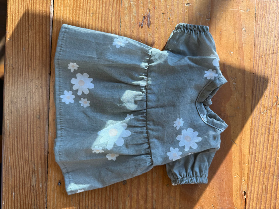Green Floral 28cm Doll Dress